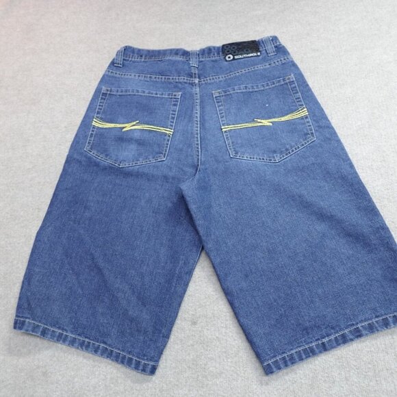 Vintage Southpole Shorts 34 Blue Denim Baggy Loose Y2K - Picture 1 of 10